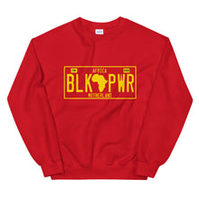 Load image into Gallery viewer, Black Power License Tag Gold Sweatshirt