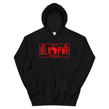 Load image into Gallery viewer, Black Power License Tag Red Hoodie