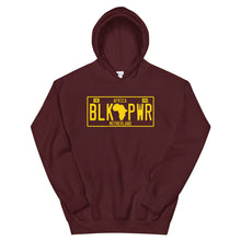 Load image into Gallery viewer, Black Power License Tag Gold Hoodie